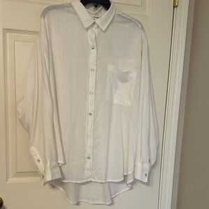 a.n.a White Casual Button Down Shirt